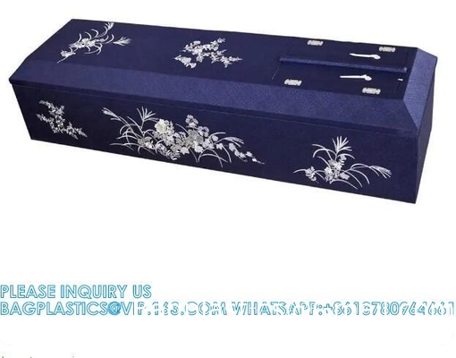 Dome Shape Cloth Decoration Wood Coffin Funeral Supplies Wood Burial Coffin Burial Collapsible Coffin Casket
