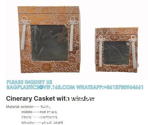Hand-Made Japanese Style Cinerary MDF Casket With Window Human Ash Wood Urn Bone Box
