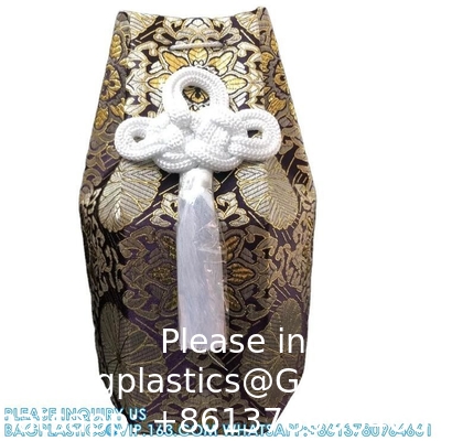Japanese Funeral Wooden Urn Bone Box And Bag With Flower Pattern Funeral Keepsake Ash Box and Bone Bag