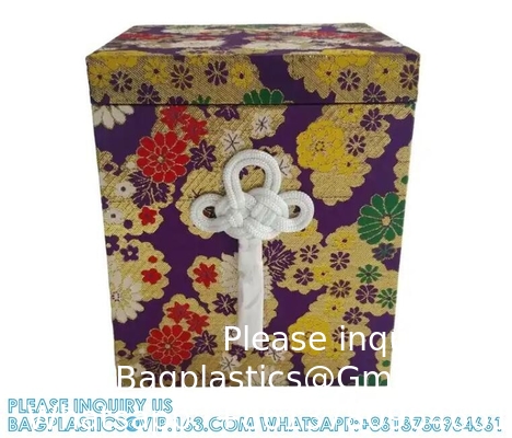 Japanese Funeral Wooden Urn Bone Box And Bag With Flower Pattern Funeral Keepsake Ash Box and Bone Bag