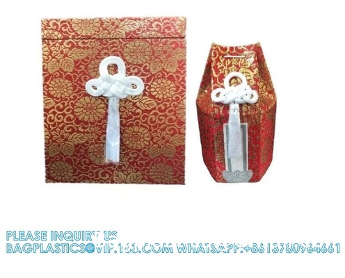 Japanese Funeral Wooden Urn Bone Box And Bag With Flower Pattern Funeral Keepsake Ash Box and Bone Bag