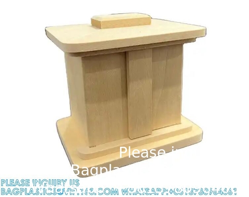 Japanese Funeral Cremation Sarira Wood Vessel Sarira Wood Container Funeral Supplies With Openable Window