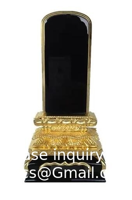 Japanese Funeral Wood Spirit Monument Ancestors Memorial Golden Tablet Sacrificial Monument
