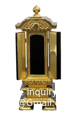 Japanese Funeral Wood Spirit Monument Ancestors Memorial Golden Tablet Sacrificial Monument