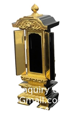 Japanese Funeral Wood Spirit Monument Ancestors Memorial Golden Tablet Sacrificial Monument