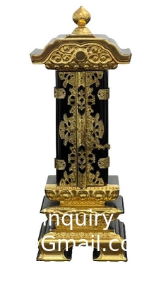 Japanese Funeral Wood Spirit Monument Ancestors Memorial Golden Tablet Sacrificial Monument