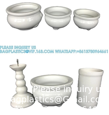 Porcelain Candlestick Porcelain Wine Cup Funeral Ceremony, Sacrificial Ceremony, Ancestors Memorial Porcelain Censer