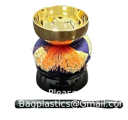 Japan Funeral Metal Brass Bell Set Sing Bowl High Grade Japanese Style Buddhist Metal Bell Bowl Set