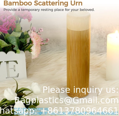 Bamboo Scattering Urn Set, 4PCS Small Bamboo Scattering Urns for Human Ashes, Cremation Ashes Tube Urns for Human