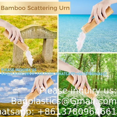 Bamboo Scattering Urn Set, 4PCS Small Bamboo Scattering Urns for Human Ashes, Cremation Ashes Tube Urns for Human