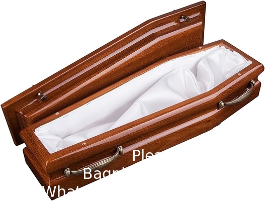 Beautiful Wood Casket Cremation Ashes Adult URN&amp;Infant Casket,Adult Funeral URN (Brown)