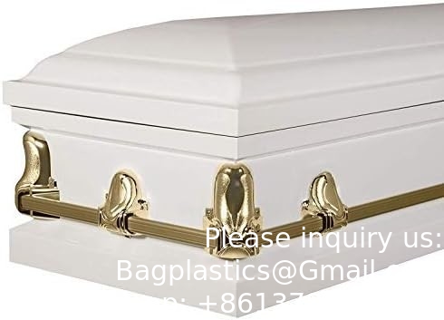 Casket Orion Series Steel Casket (White And Gold) Handcrafted Funeral Casket - White And Gold Finish With White Crepe