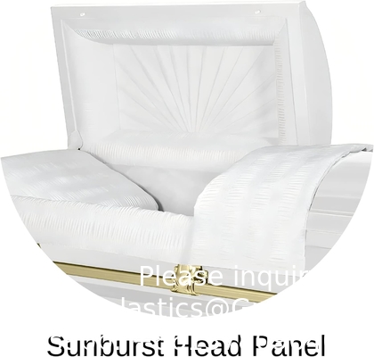 Casket Orion Series Steel Casket (White And Gold) Handcrafted Funeral Casket - White And Gold Finish With White Crepe