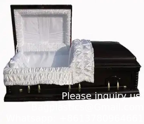 Casket Orion Series Steel Casket (White And Gold) Handcrafted Funeral Casket - White And Gold Finish With White Crepe