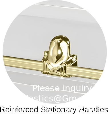 Casket Orion Series Steel Casket (White And Gold) Handcrafted Funeral Casket - White And Gold Finish With White Crepe