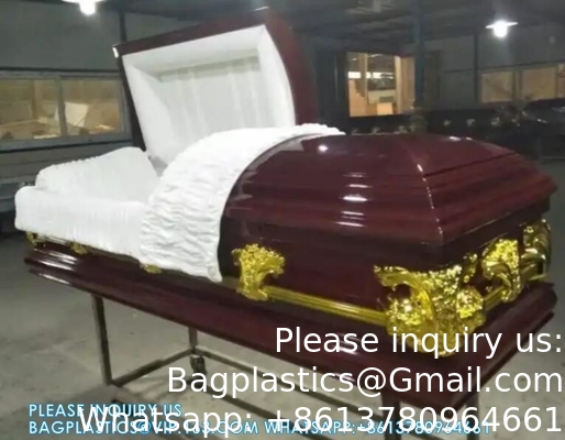 Paper Veneer Casket Solid Wood Caskets Wood Veneer MDF Caskets Cardboard Caskets European Coffins