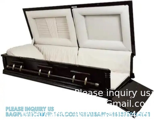 Caskets Cambridge Mahogany Funeral Casket With Almond Velvet Interior - Solid Mahogany Wood