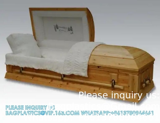 Caskets Cambridge Mahogany Funeral Casket With Almond Velvet Interior - Solid Mahogany Wood