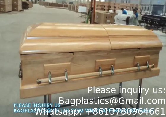 Caskets Cambridge Mahogany Funeral Casket With Almond Velvet Interior - Solid Mahogany Wood