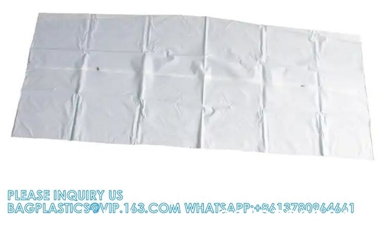 Cadaver Body Bag, White Vinyl, 36&quot; Wide X 90&quot; Long, Full-Length Center Zipper Body Bag