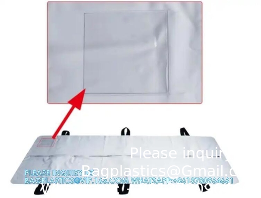 Cadaver Body Bag, White Vinyl, 36&quot; Wide X 90&quot; Long, Full-Length Center Zipper Body Bag