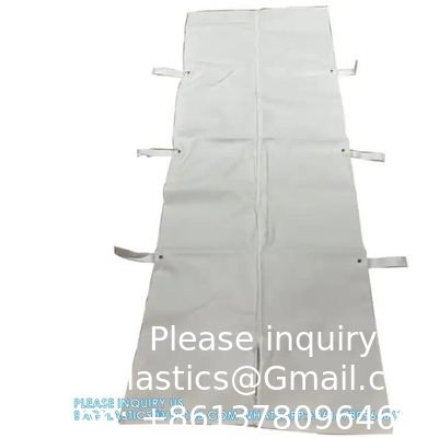 Cadaver Body Bag, White Vinyl, 36&quot; Wide X 90&quot; Long, Full-Length Center Zipper Body Bag