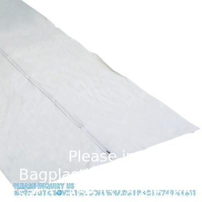 Cadaver Body Bag, White Vinyl, 36&quot; Wide X 90&quot; Long, Full-Length Center Zipper Body Bag