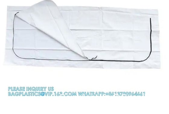 Disposable Disaster Pouch Body Bag Stretcher Combo, 8 Carrying Handles, 3 Patient Tags, Heavy Duty Vinyl Pouch