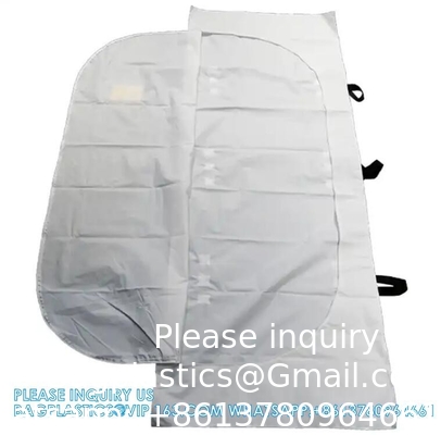 Disposable Disaster Pouch Body Bag Stretcher Combo, 8 Carrying Handles, 3 Patient Tags, Heavy Duty Vinyl Pouch