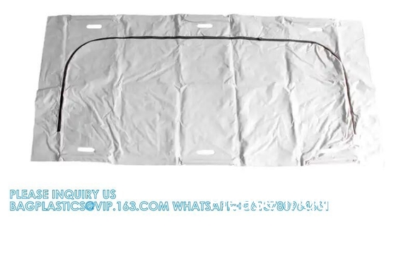 Disposable Disaster Pouch Body Bag Stretcher Combo, 8 Carrying Handles, 3 Patient Tags, Heavy Duty Vinyl Pouch
