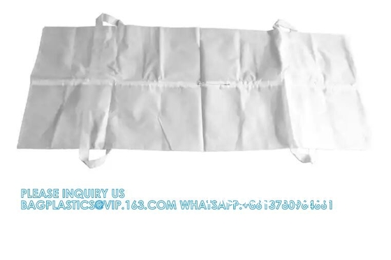 Disposable Disaster Pouch Body Bag Stretcher Combo, 8 Carrying Handles, 3 Patient Tags, Heavy Duty Vinyl Pouch