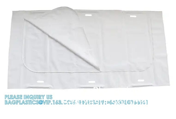 Disposable Disaster Pouch Body Bag Stretcher Combo, 8 Carrying Handles, 3 Patient Tags, Heavy Duty Vinyl Pouch