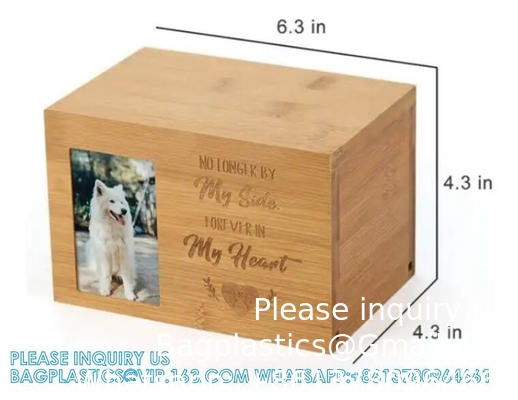 Pet Memorial Urns Cremation Urns Box Photos Frame Dog Cat Wooden Coffin Casket Wooden Urn - Pet Urns