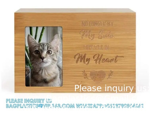 Pet Memorial Urns Cremation Urns Box Photos Frame Dog Cat Wooden Coffin Casket Wooden Urn - Pet Urns