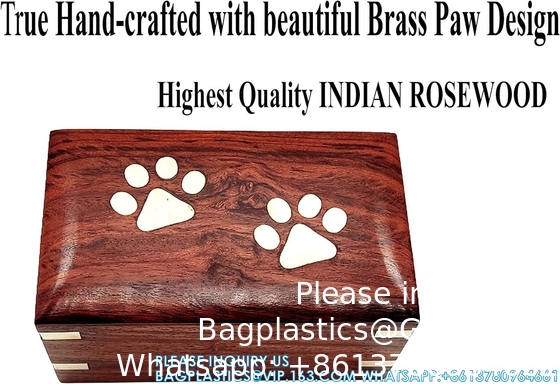 Wooden Urn - Pet Urns For Dogs Ashes, Decorative Wooden Pet Urns For Ashes - Rosewood Cremation Urns For Dogs