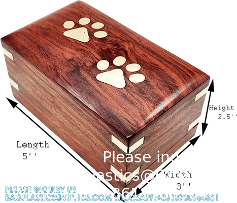Wooden Urn - Pet Urns For Dogs Ashes, Decorative Wooden Pet Urns For Ashes - Rosewood Cremation Urns For Dogs