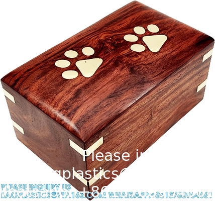 Wooden Urn - Pet Urns For Dogs Ashes, Decorative Wooden Pet Urns For Ashes - Rosewood Cremation Urns For Dogs
