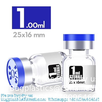 Sterile Empty Vials With Self Healing Injection Port, With Flip Off Aluminum Cap,Sterile Package (30ml,10)