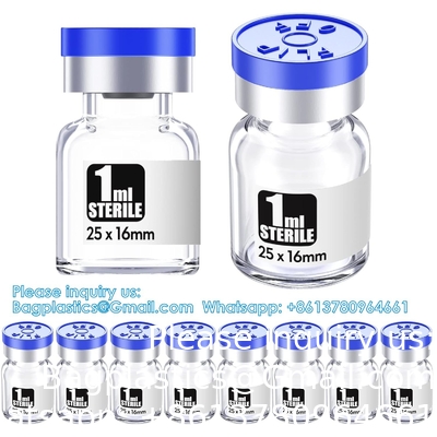 Sterile Empty Vials With Self Healing Injection Port, With Flip Off Aluminum Cap,Sterile Package (30ml,10)