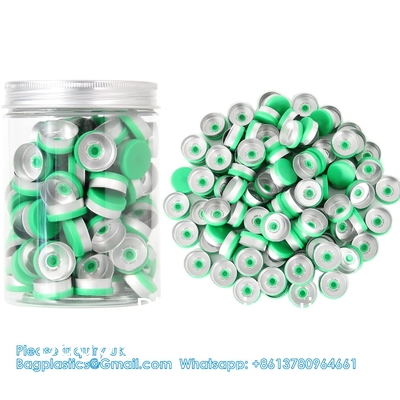 20mm Flip Top Caps Aluminum-Plastic Black Caps for Glass Vial Crimp Caps with White PTFE and Red Silicone Septa