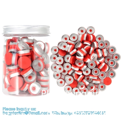 20mm Flip Top Caps Aluminum-Plastic Black Caps for Glass Vial Crimp Caps with White PTFE and Red Silicone Septa