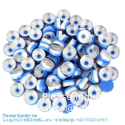 20mm Flip Top Caps Aluminum-Plastic Black Caps for Glass Vial Crimp Caps with White PTFE and Red Silicone Septa