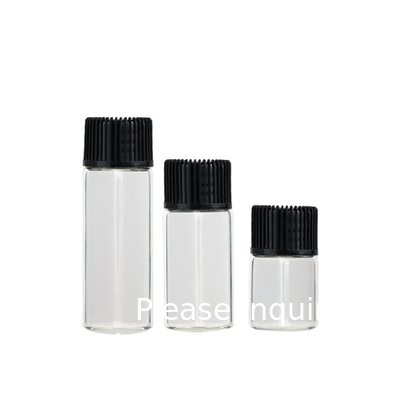Glass Vials With Screw Caps, Small Liquid Sample Vial, Leak-Proof Vial (10ML, Clear)