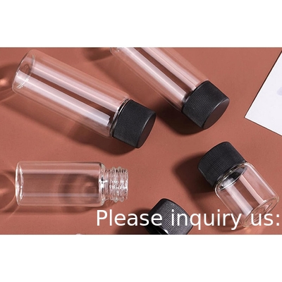 Glass Vials With Screw Caps, Small Liquid Sample Vial, Leak-Proof Vial (10ML, Clear)