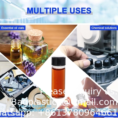 Glass Vials with Screw Caps, Clear Liquid Sample Vial Bottles, Lab/Travel Storage Vials for Essential Oil, Perfume