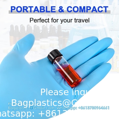 Glass Vials with Screw Caps, Clear Liquid Sample Vial Bottles, Lab/Travel Storage Vials for Essential Oil, Perfume