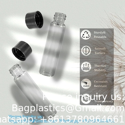 Glass Vials with Screw Caps, Clear Liquid Sample Vial Bottles, Lab/Travel Storage Vials for Essential Oil, Perfume