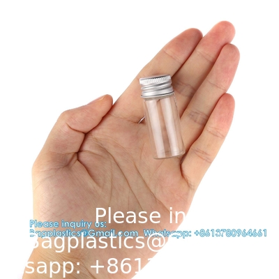 100 Sets Small Glass Bottles With Aluminum Cap Screw Top Lids 5 Milliliter Tiny Vials DIY Art Craft Storage