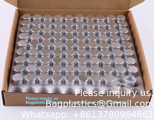 100 Sets Small Glass Bottles With Aluminum Cap Screw Top Lids 5 Milliliter Tiny Vials DIY Art Craft Storage