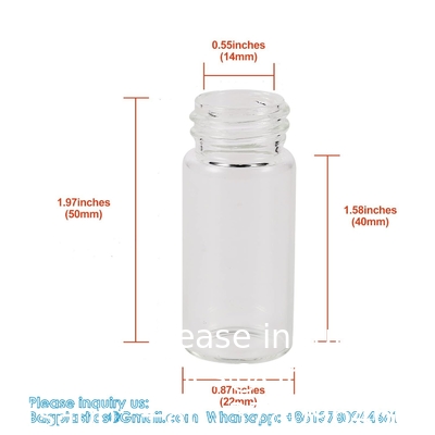 100 Sets Small Glass Bottles With Aluminum Cap Screw Top Lids 5 Milliliter Tiny Vials DIY Art Craft Storage